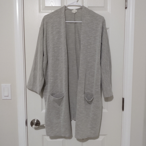 DONNI. Ribbed Open Front Cardigan Jacket OS - Picture 2 of 5